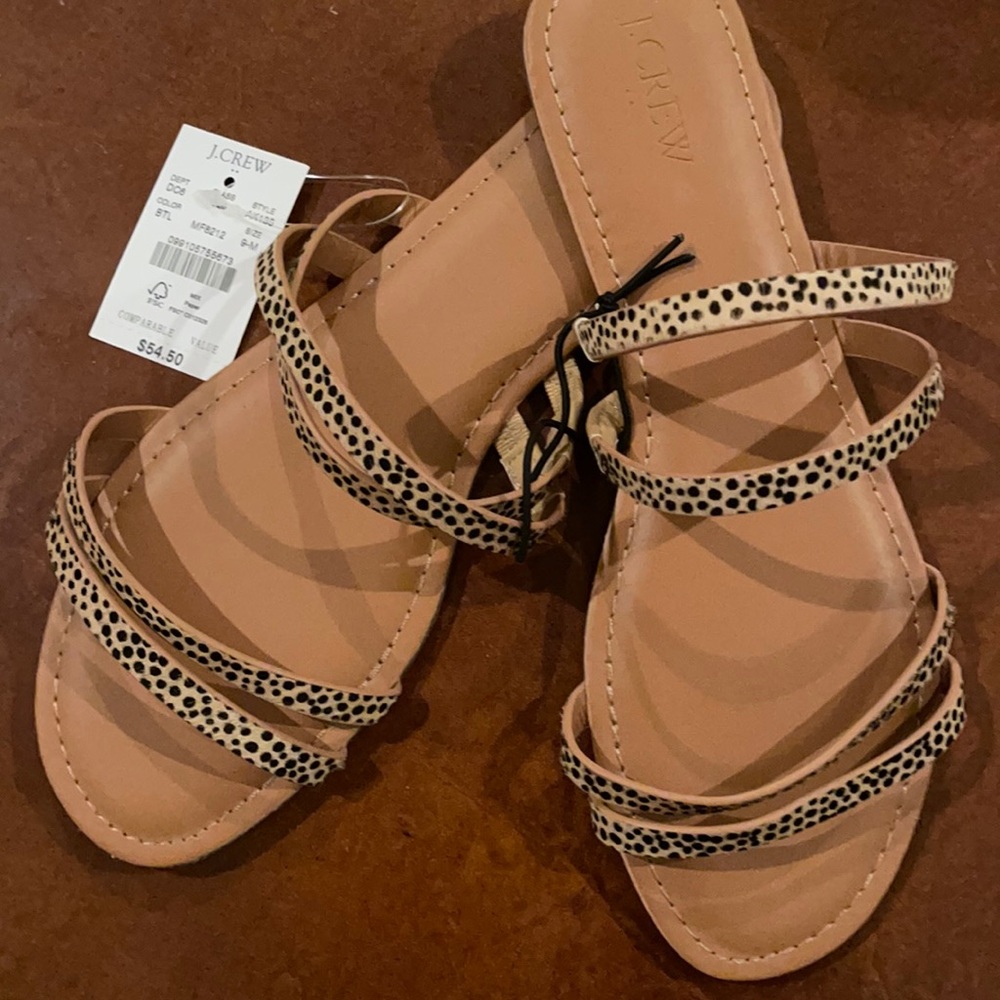 J Crew animal print sandals